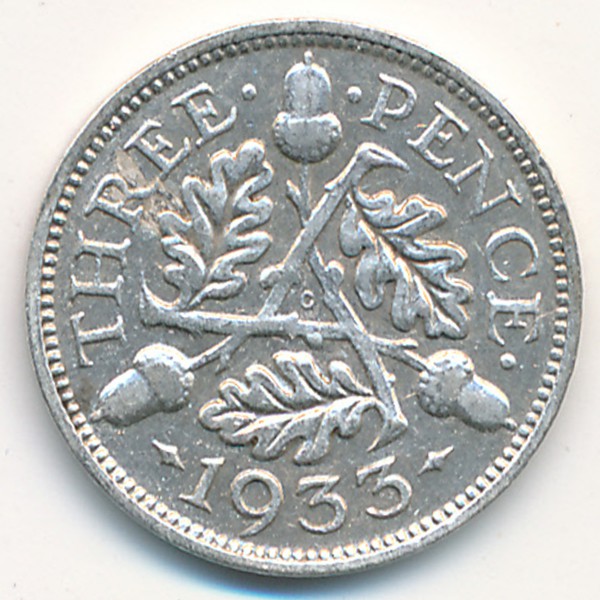 Великобритания, 3 пенса (1933 г.)