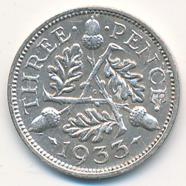 Великобритания, 3 пенса (1933 г.)
