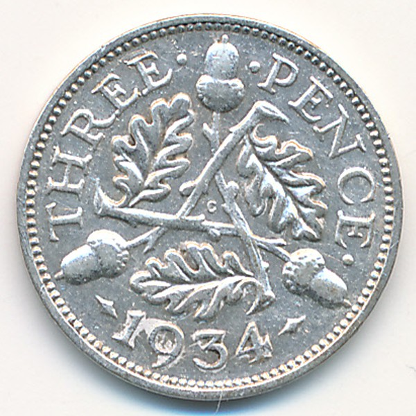 Великобритания, 3 пенса (1934 г.)