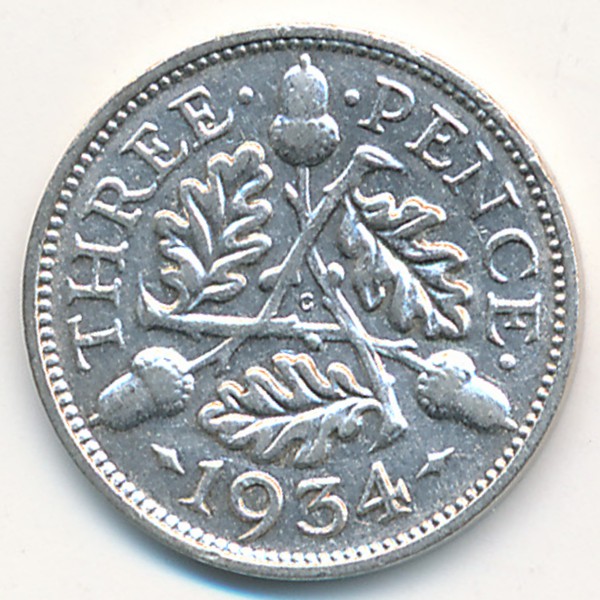 Великобритания, 3 пенса (1934 г.)