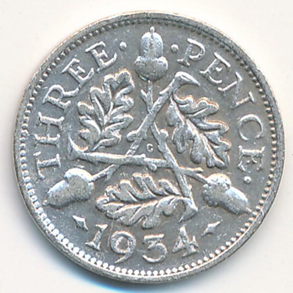 Великобритания, 3 пенса (1934 г.)