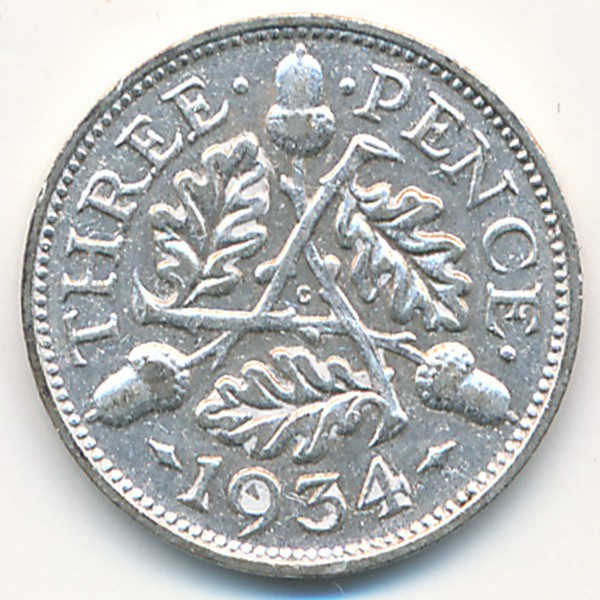 Великобритания, 3 пенса (1934 г.)