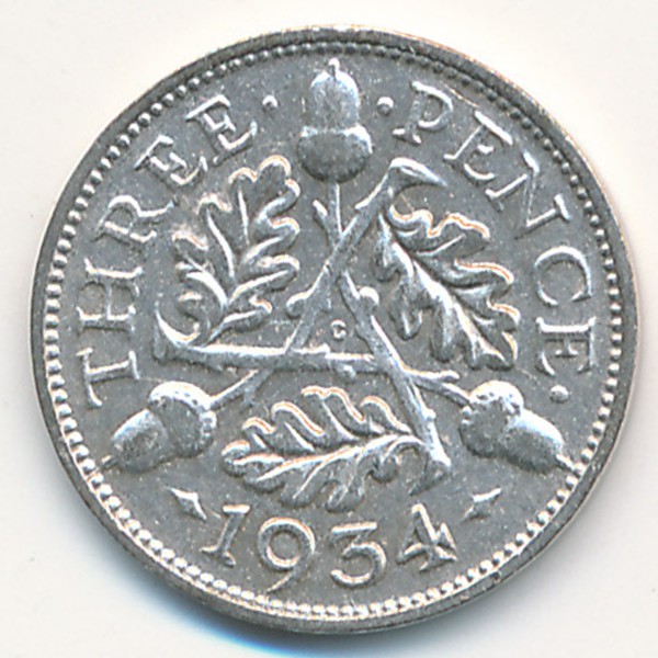 Великобритания, 3 пенса (1934 г.)