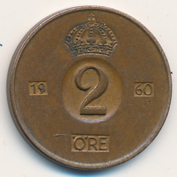 Швеция, 2 эре (1960 г.)