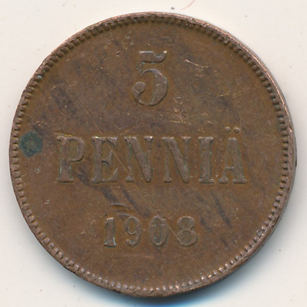 Финляндия, 5 пенни (1908 г.)