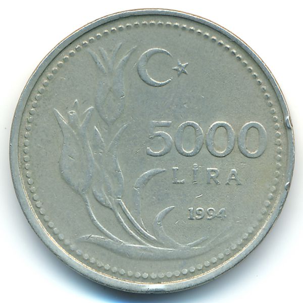 Турция, 5000 лир (1994 г.)
