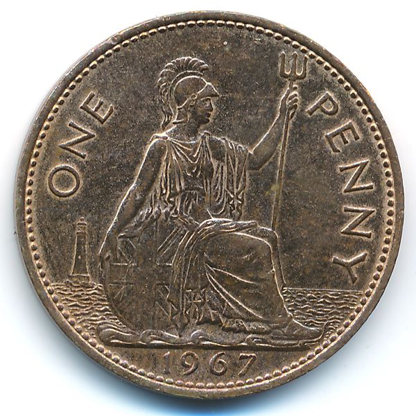Великобритания, 1 пенни (1967 г.)