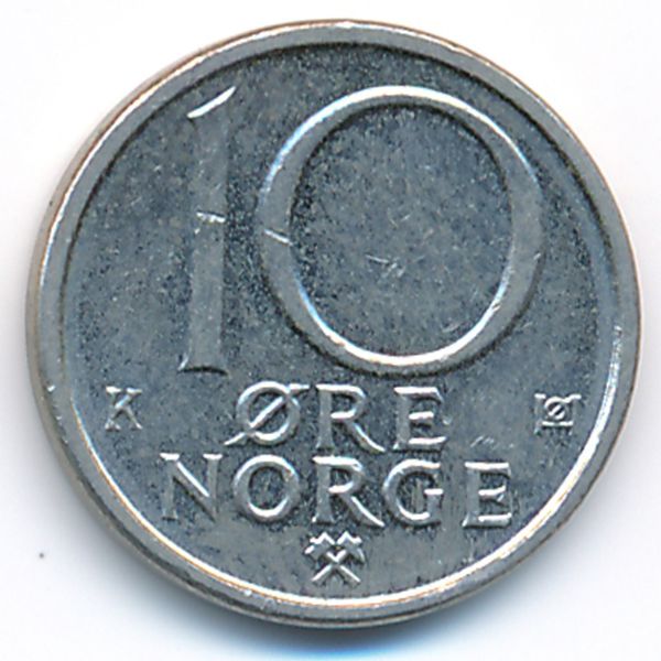 Норвегия, 10 эре (1990 г.)