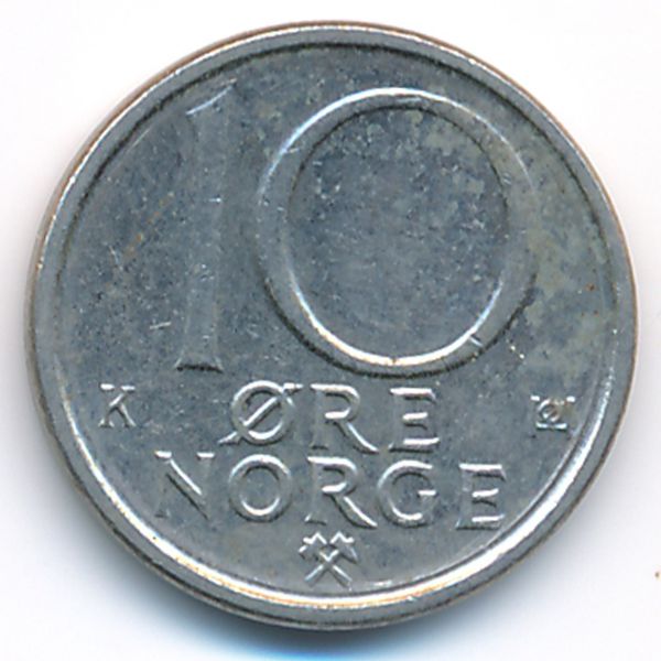 Норвегия, 10 эре (1990 г.)