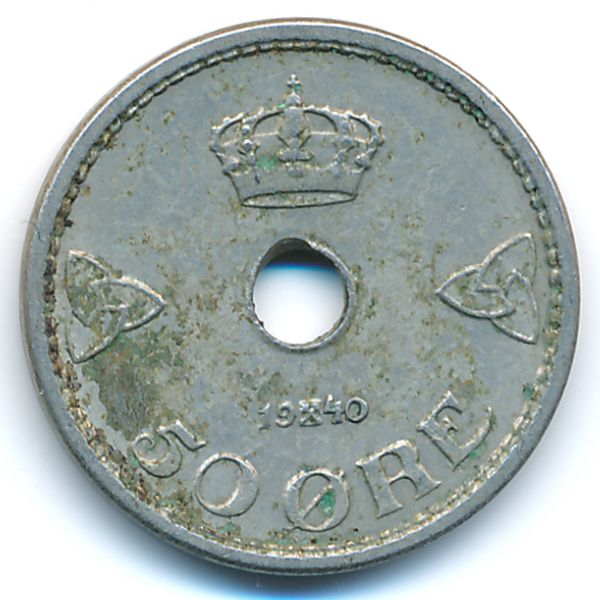 Норвегия, 50 эре (1940 г.)