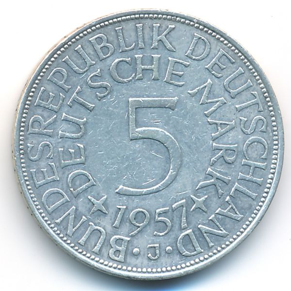 ФРГ, 5 марок (1957 г.)