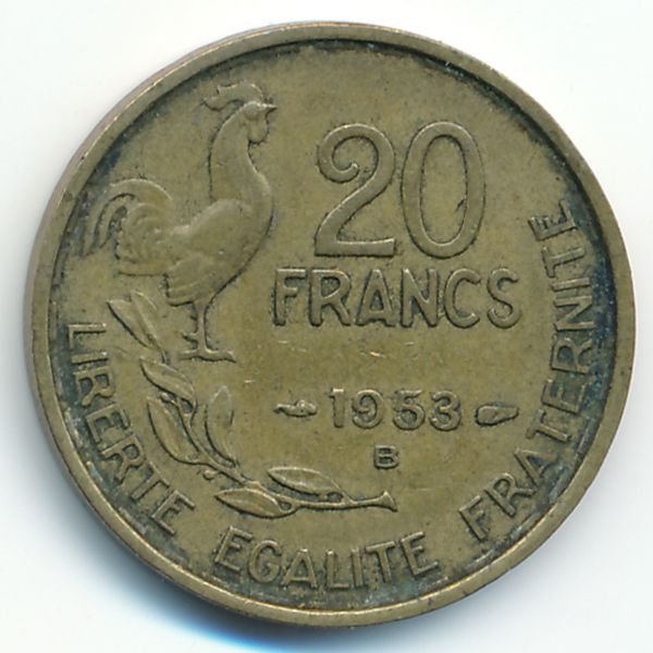 Франция, 20 франков (1953 г.)