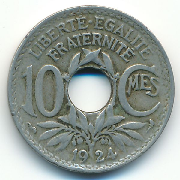 Франция, 10 сентим (1924 г.)