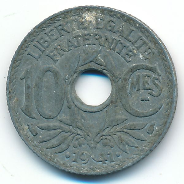 Франция, 10 сентим (1941 г.)