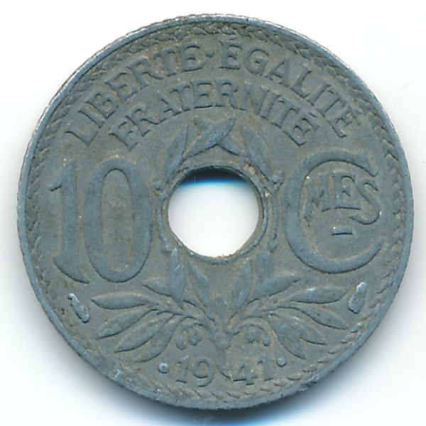 Франция, 10 сентим (1941 г.)