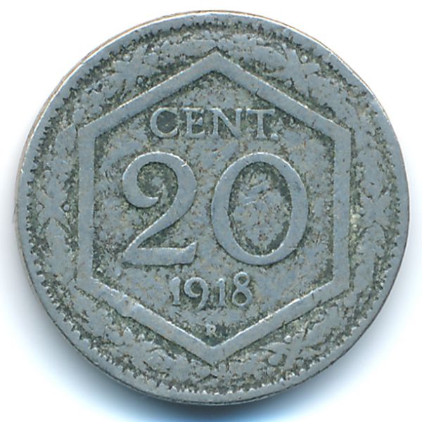 Италия, 20 чентезимо (1918 г.)