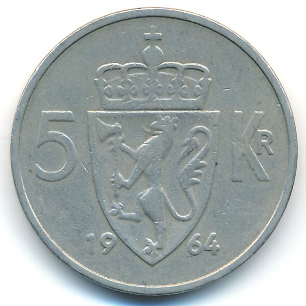 Норвегия, 5 крон (1964 г.)