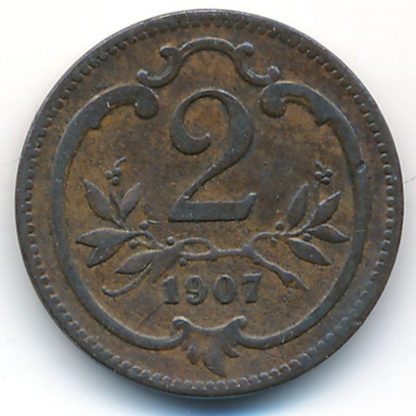 Австрия, 2 геллера (1907 г.)