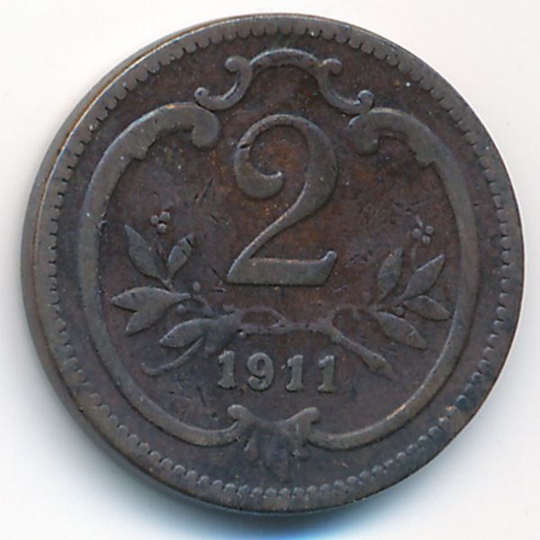 Австрия, 2 геллера (1911 г.)