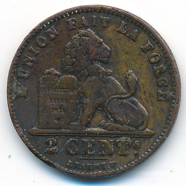 Бельгия, 2 сентима (1909 г.)