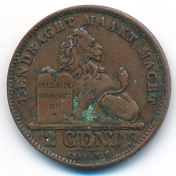 Бельгия, 2 сентима (1905 г.)