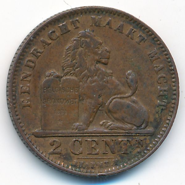 Бельгия, 2 сентима (1911 г.)