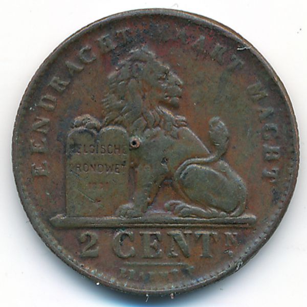 Бельгия, 2 сентима (1911 г.)