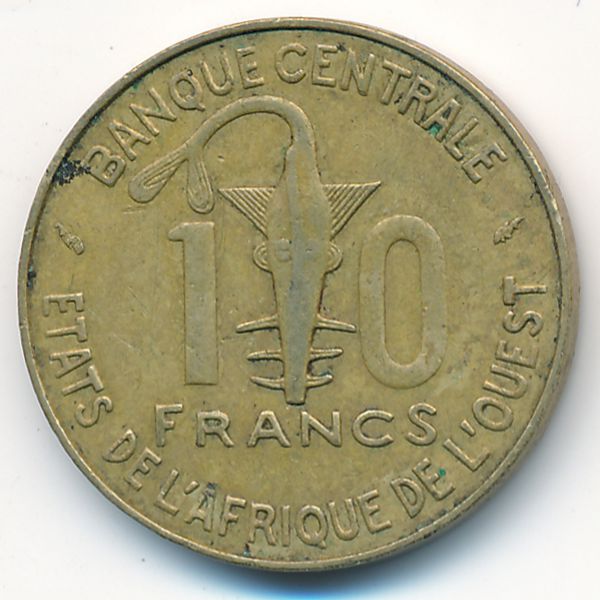 Западная Африка, 10 франков (1977 г.)