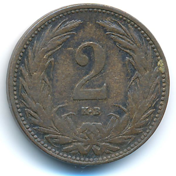 Венгрия, 2 филлера (1908 г.)