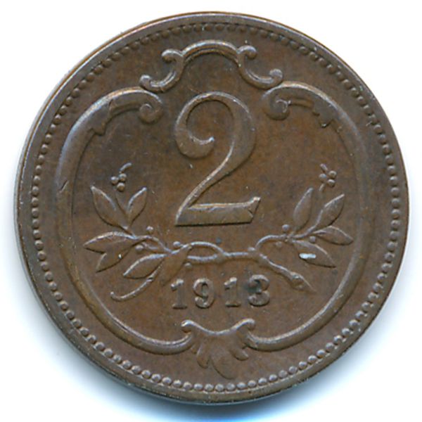 Австрия, 2 геллера (1913 г.)