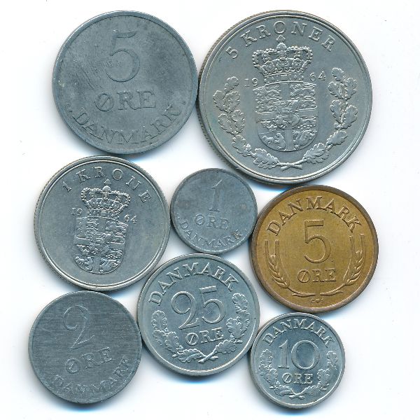 Дания, Набор монет (1964 г.)