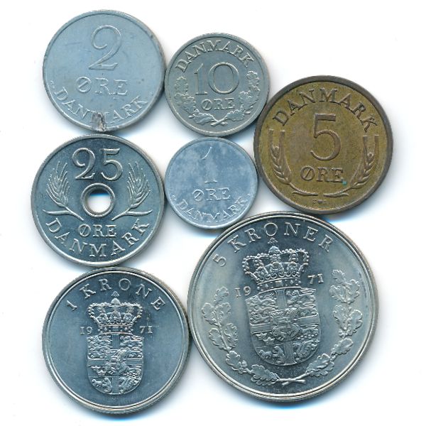 Дания, Набор монет (1971 г.)