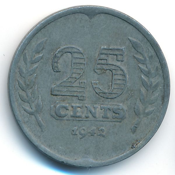 Нидерланды, 25 центов (1942 г.)