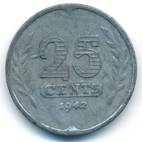 Нидерланды, 25 центов (1942 г.)