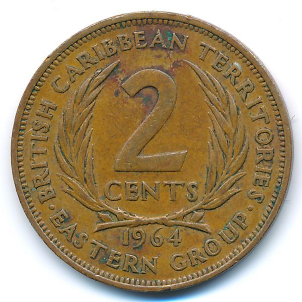 Восточные Карибы, 2 цента (1964 г.)
