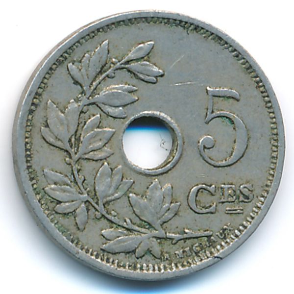 Бельгия, 5 сентим (1928 г.)