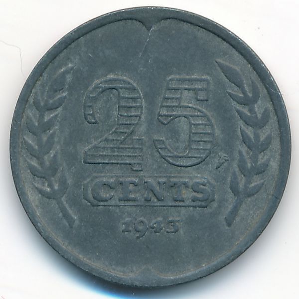 Нидерланды, 25 центов (1943 г.)