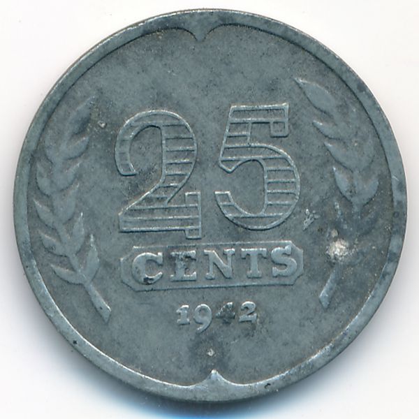 Нидерланды, 25 центов (1942 г.)