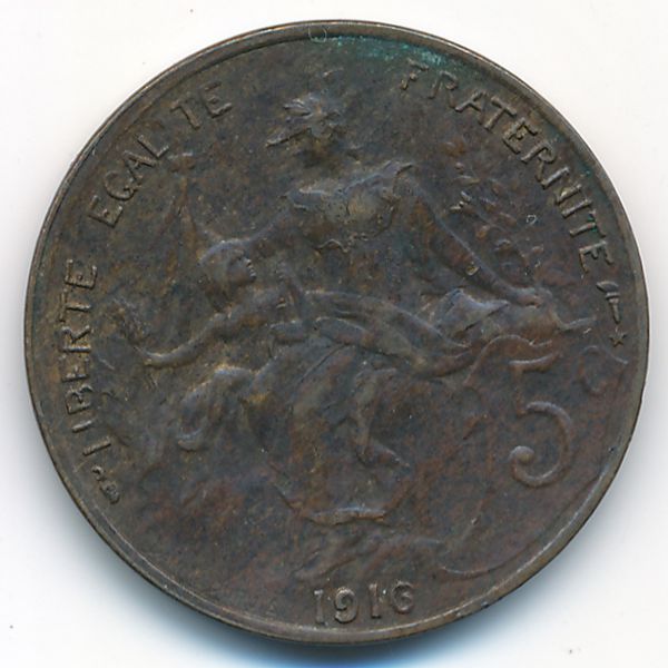 Франция, 5 сентим (1916 г.)