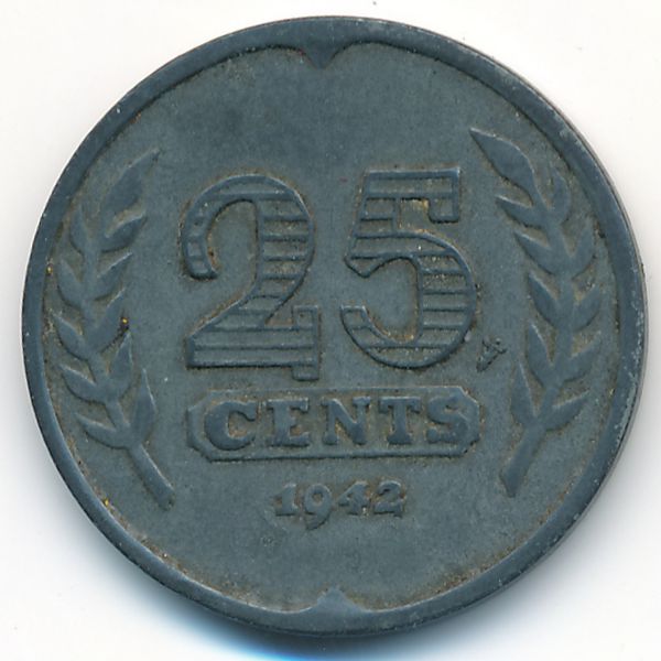 Нидерланды, 25 центов (1942 г.)