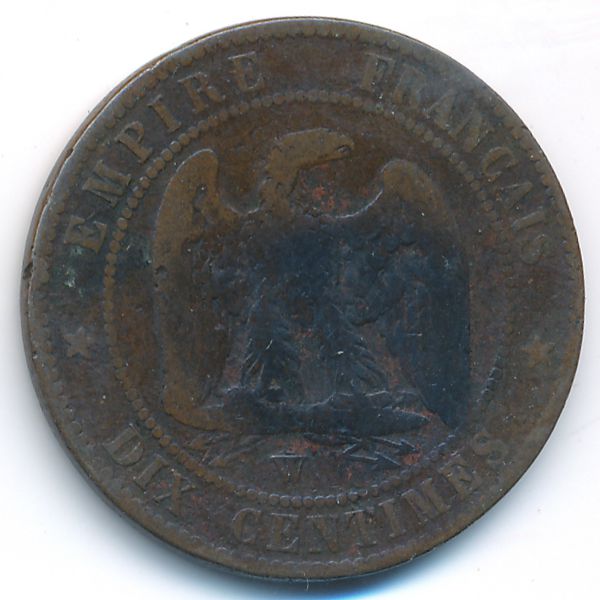 Франция, 10 сентим (1855 г.)