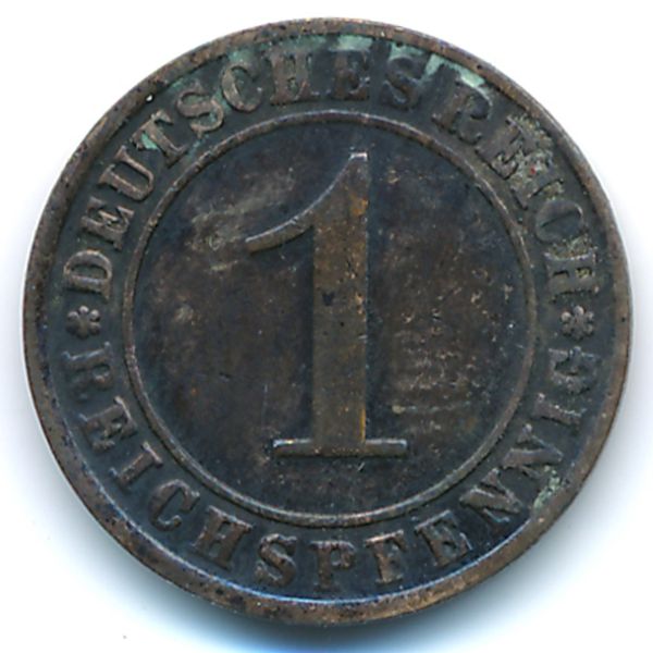 Веймарская республика, 1 рейхспфенниг (1924 г.)
