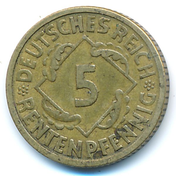 Веймарская республика, 5 рентенпфеннигов (1924 г.)