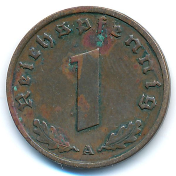 Третий Рейх, 1 рейхспфенниг (1939 г.)