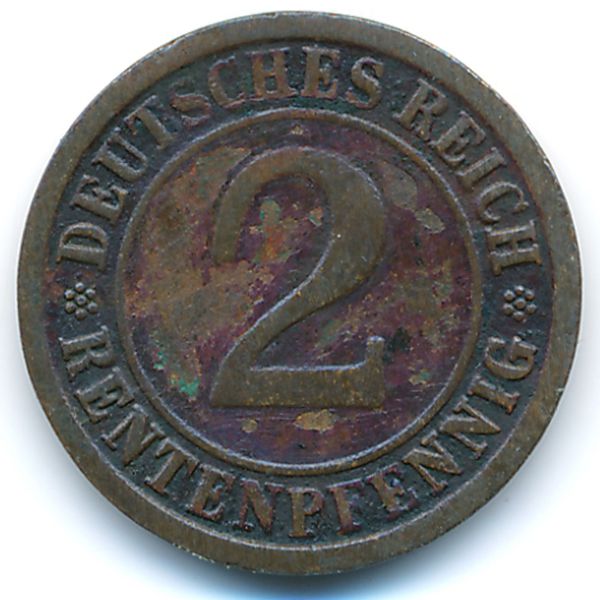 Веймарская республика, 2 рентенпфеннига (1923 г.)