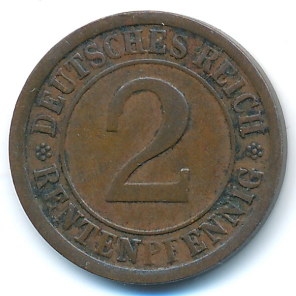 Веймарская республика, 2 рентенпфеннига (1924 г.)
