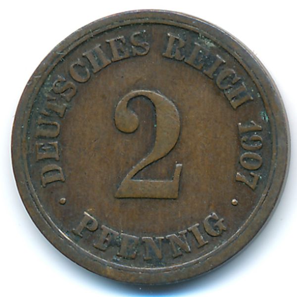 Германия, 2 пфеннига (1907 г.)