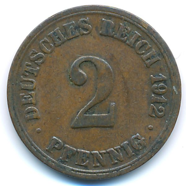 Германия, 2 пфеннига (1912 г.)