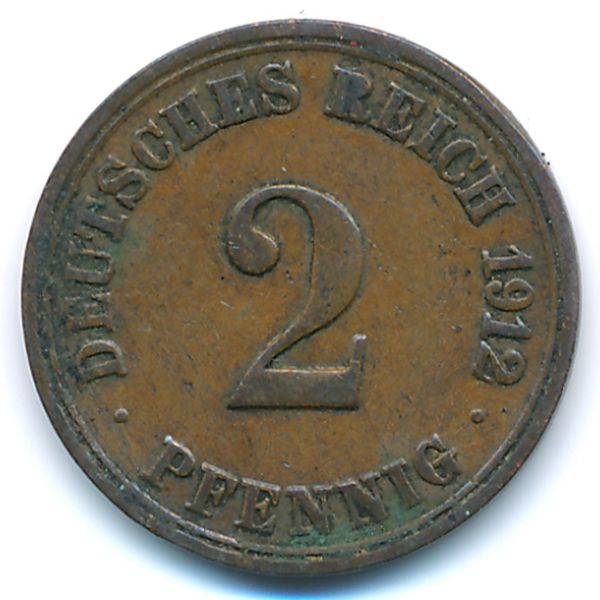 Германия, 2 пфеннига (1912 г.)