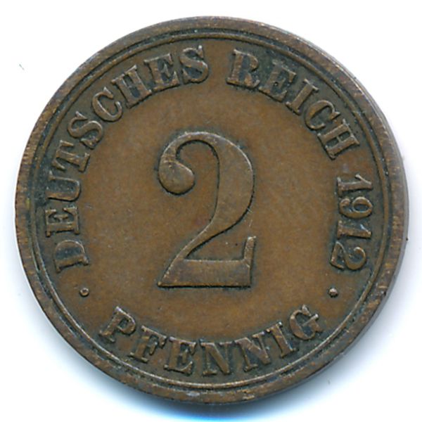 Германия, 2 пфеннига (1912 г.)